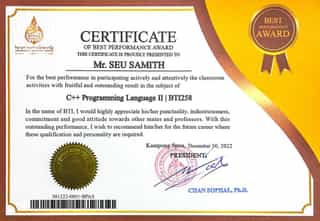 C++ Programming II certificate image